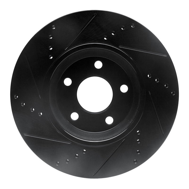 R1 Concepts R1 04-12 Chevrolet Cobalt Front Right Drilled & Slotted Black Brake Rotor