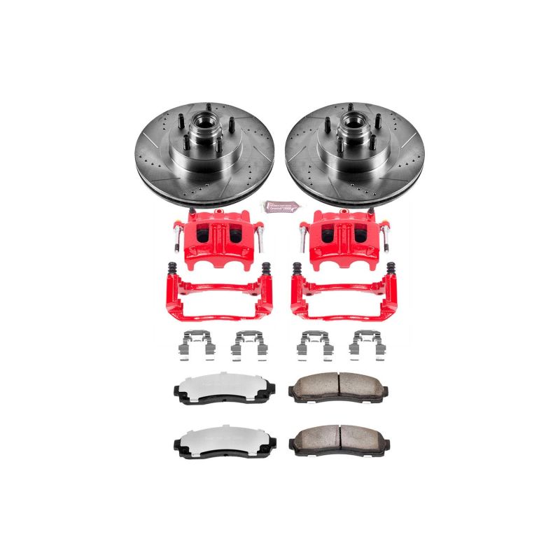 PowerStop Power Stop 01-02 Ford Explorer Sport Trac Front Z36 Truck & Tow Kit w/Cals