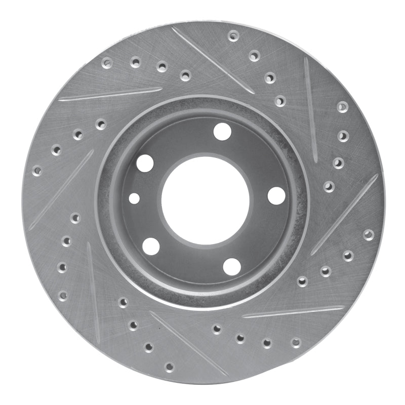 R1 Concepts R1 76-82 BMW 528I Front Left Drilled & Slotted Silver Brake Rotor