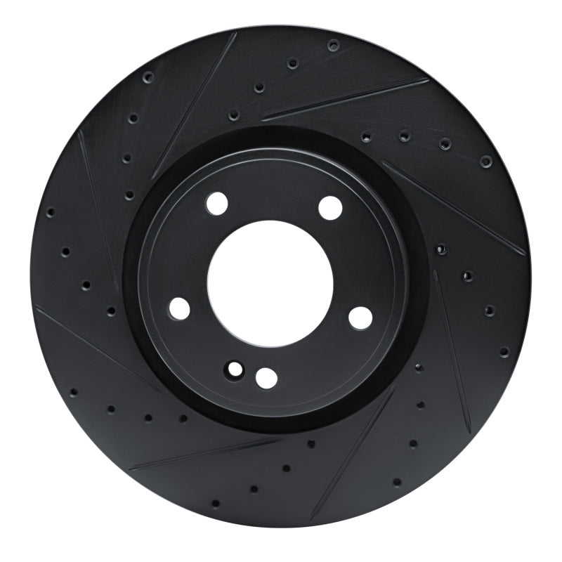 R1 Concepts R1 2019-2025 Mercedes-Benz G550 Front Left Drilled & Slotted Black Brake Rotor