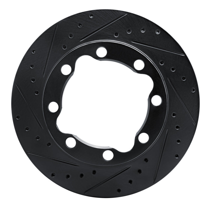 R1 Concepts R1 92-00 Chevrolet K3500 Front Left Drilled & Slotted Black Brake Rotor