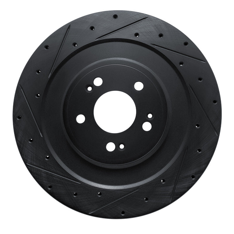 R1 Concepts R1 21-26 Genesis Electrified GV70 Rear Left Drilled & Slotted Black Brake Rotor