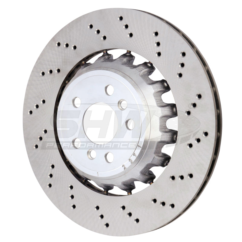 SHW Performance SHW 2020+ BMW X3 M 3.0L Right Rear Cross-Drilled Lightweight Brake Rotor (34118054828)