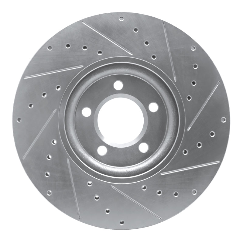 R1 Concepts R1 03-05 Jaguar VanDEN PLAS Front Left Drilled & Slotted Silver Brake Rotor