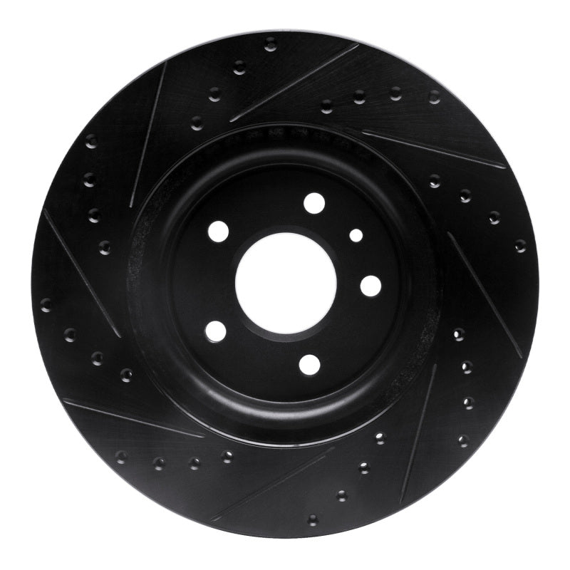 R1 Concepts R1 09-10 Ford Taurus (Excl SHO) Front Right Drilled & Slotted Black Brake Rotor