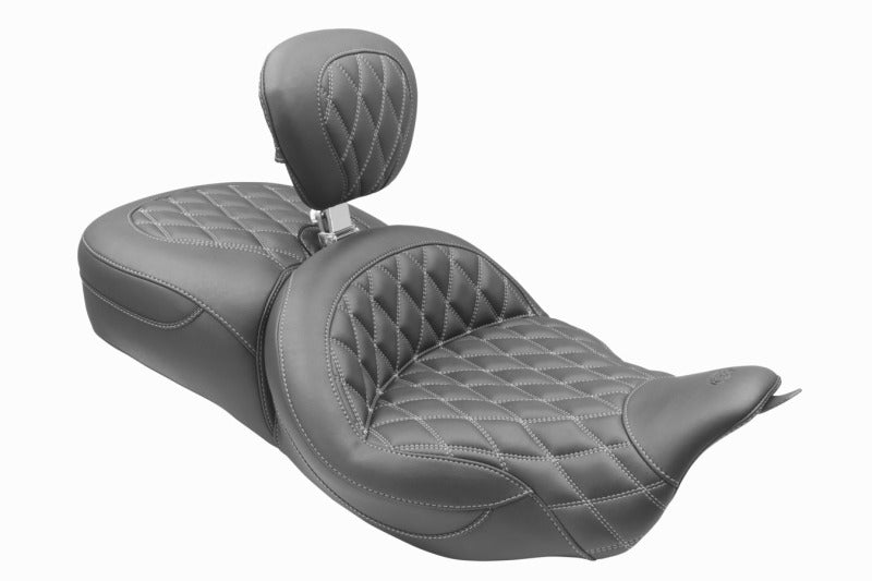 Mustang Motorcycle Mustang 08-25 Harley FL Touring Rd King Sp, Rd Glide Ltd, Dble Diamond ST Backrest - Black/GM