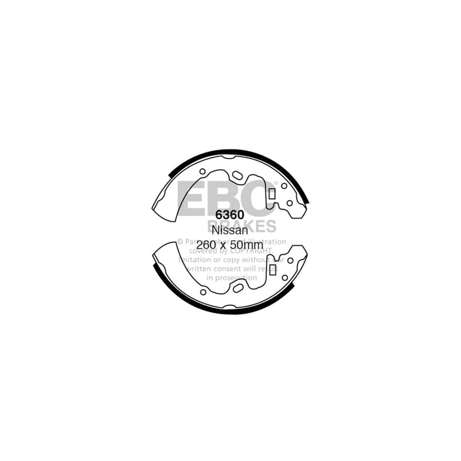 EBC 6360 Datsun Nissan Rear Brake Shoes (Inc. 280C & 300C) 1 | ML Performance US Car Parts