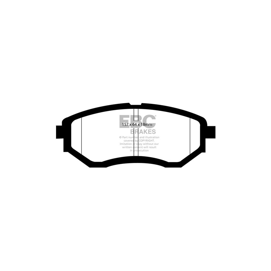 EBC PD01KF1397 Subaru Greenstuff Front Brake Pad & Plain Disc Kit (Inc. Levorg, Outback, Tribeca) 2 | ML Performance US Car Parts