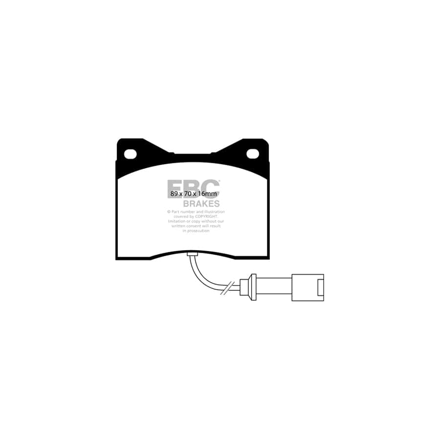 EBC PD03KF197 BMW E12 Yellowstuff Front Brake Pad & Plain Disc Kit - ATE Caliper 2 | ML Performance US Car Parts
