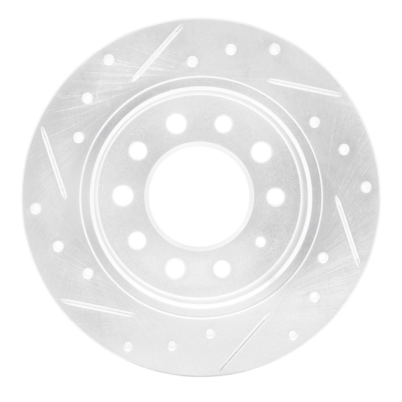 R1 Concepts R1 03-08 Hyundai TIBURON Rear Right Drilled & Slotted Silver Brake Rotor