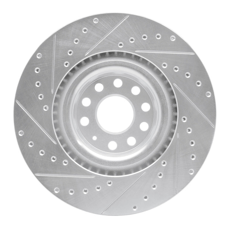 R1 Concepts R1 06-13 Audi S3 (Mexico) Front Right Drilled & Slotted Silver Brake Rotor
