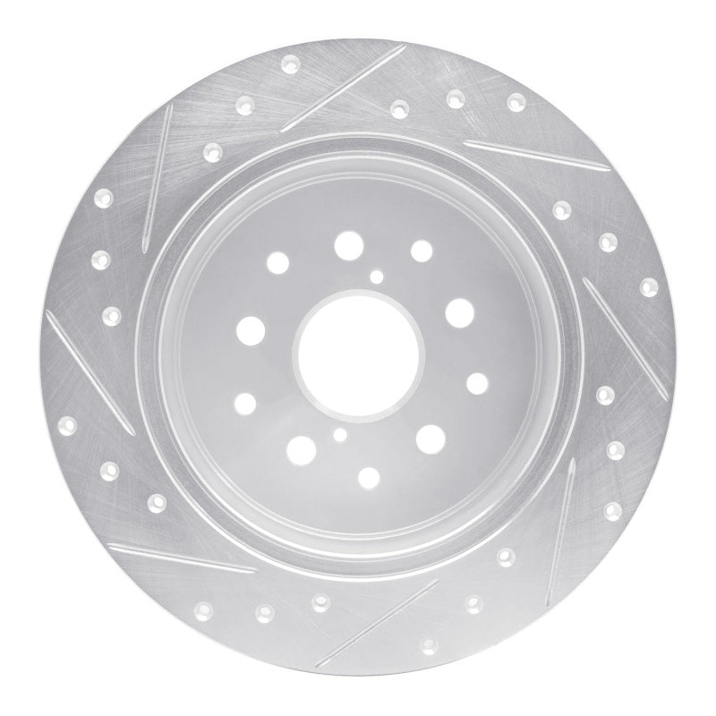 R1 Concepts R1 98-10 Lexus IS300 Rear Right Drilled & Slotted Silver Brake Rotor
