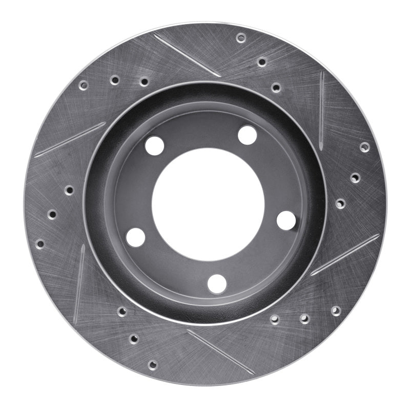R1 Concepts R1 76-93 Ford F-150 4WD Front Left Drilled & Slotted Silver Brake Rotor