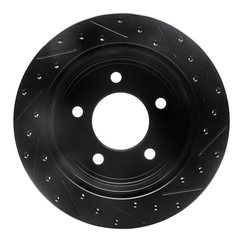 R1 Concepts R1 03-03 Dodge Ram 1500 Van Rear Left Drilled & Slotted Black Brake Rotor