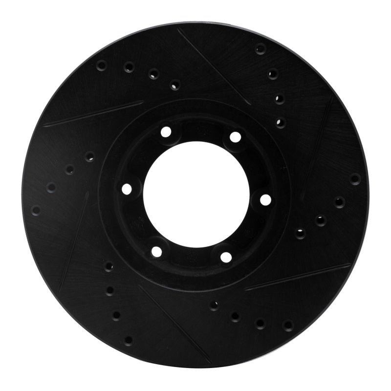 R1 Concepts R1 89-93 Toyota Pickup Front Left Drilled & Slotted Black Brake Rotor