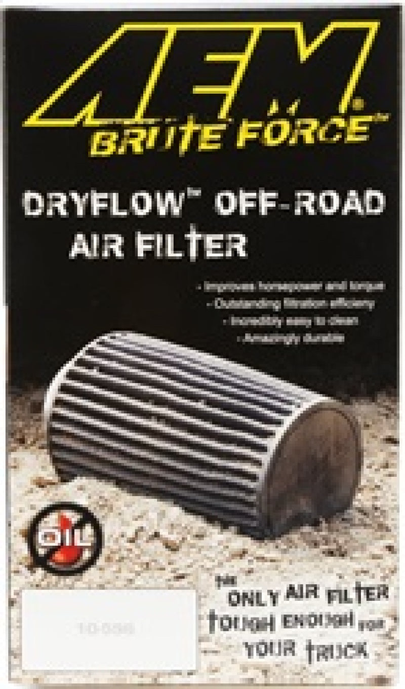 AEM Induction AEM Dryflow Conical Air Filter 2.75in Flange ID / 6in Base OD / 5.125in Top OD / 9.125in Height