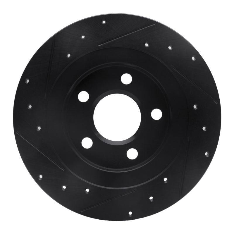 R1 Concepts R1 98-05 Buick Park Avenue Rear Right Drilled & Slotted Black Brake Rotor