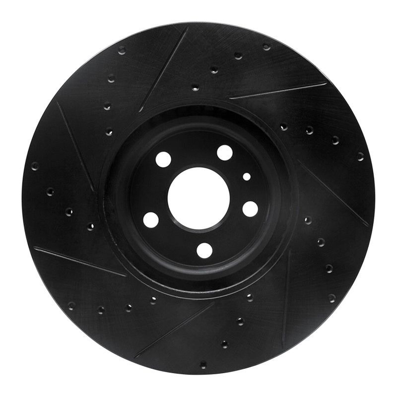 R1 Concepts R1 16-26 Polestar Polestar 2 Front Right Drilled & Slotted Black Brake Rotor