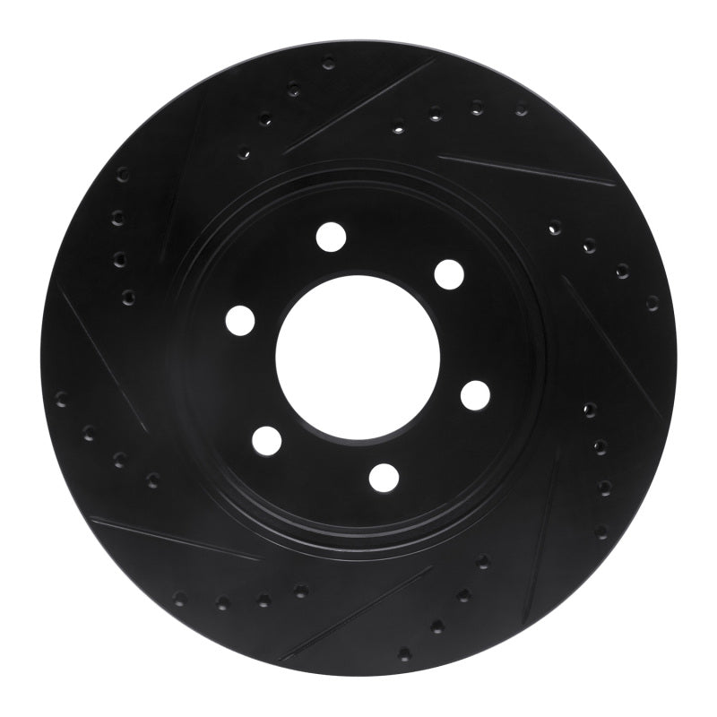 R1 Concepts R1 02-06 Ford Expedition Front Right Drilled & Slotted Black Brake Rotor