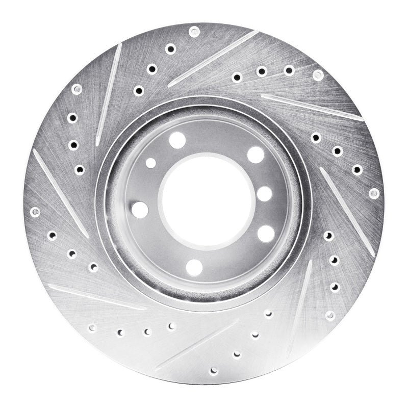 R1 Concepts R1 87-95 BMW 540I Front Right Drilled & Slotted Silver Brake Rotor