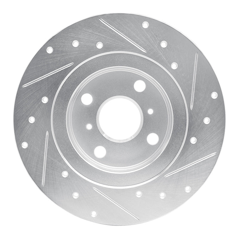 R1 Concepts R1 87-89 Toyota MR2 Rear Left Drilled & Slotted Silver Brake Rotor