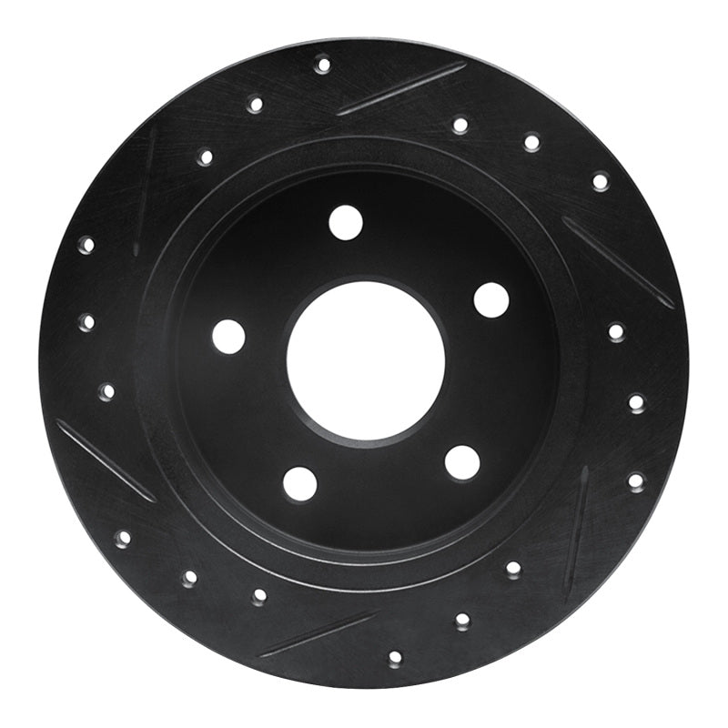 R1 Concepts R1 88-89 Merkur SCORPIO Rear Right Drilled & Slotted Black Brake Rotor