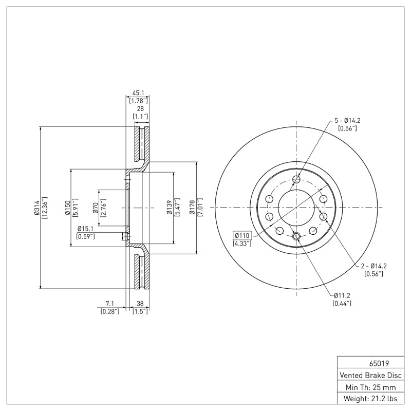 DFC 03-11 Cadillac BLS (Mexico) Front GeoSPEC Coated Rotor