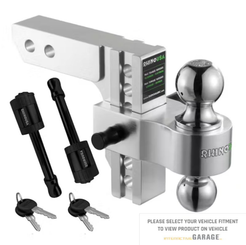 Rhino USA 10In Heavy Duty Drop Hitch - 2.5In (Silver)