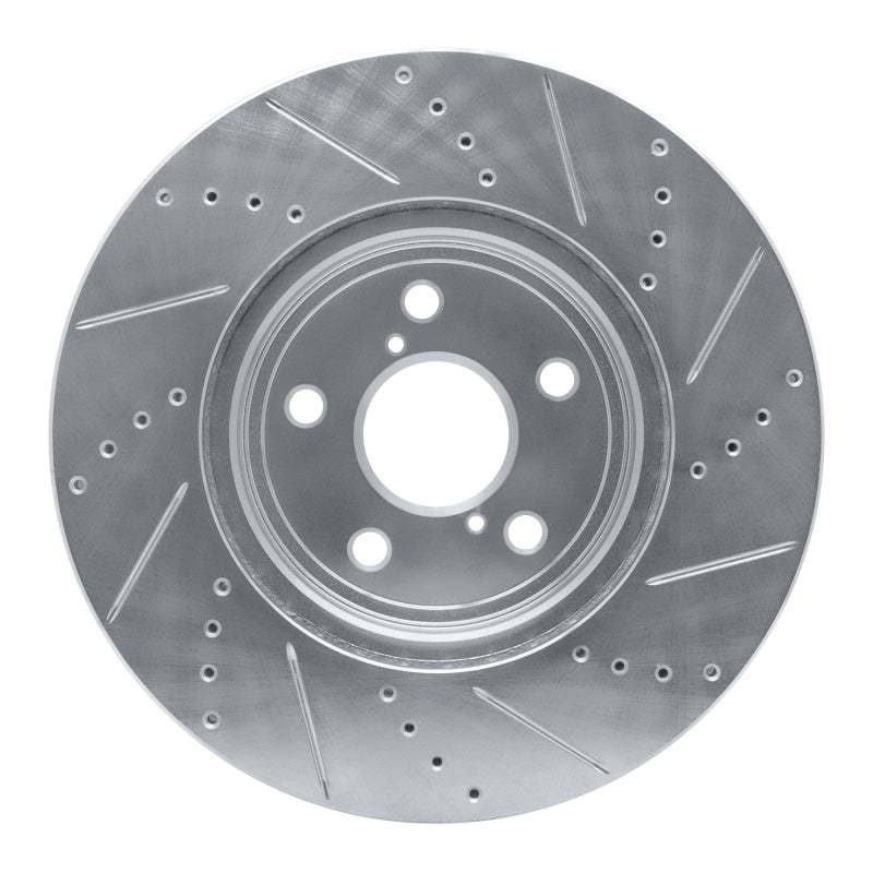 R1 Concepts R1 01-06 Lexus LS430 Front Left Drilled & Slotted Silver Brake Rotor