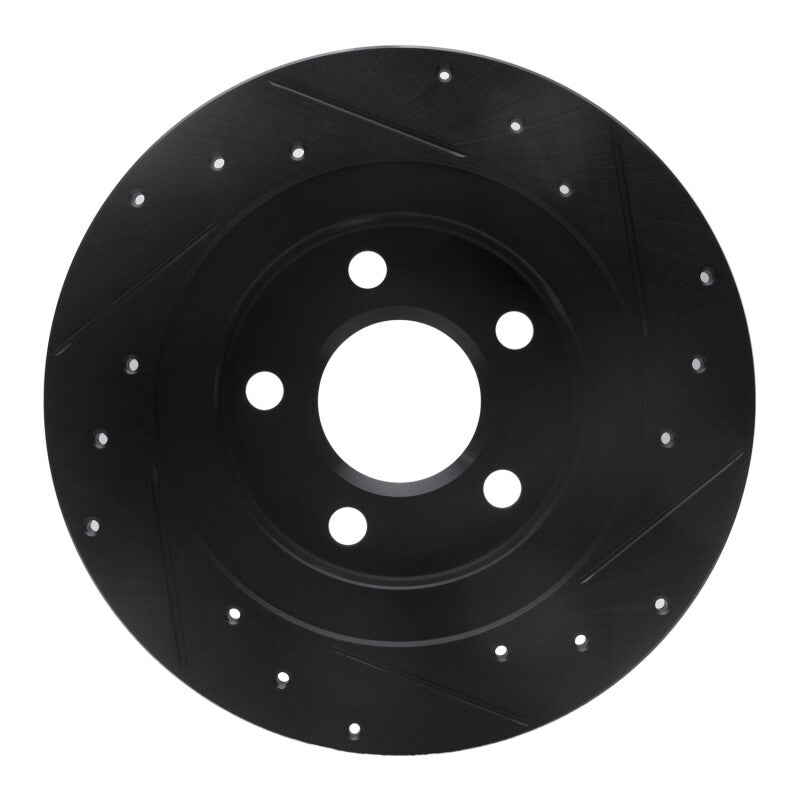 R1 Concepts R1 98-05 Buick Park Avenue Rear Left Drilled & Slotted Black Brake Rotor