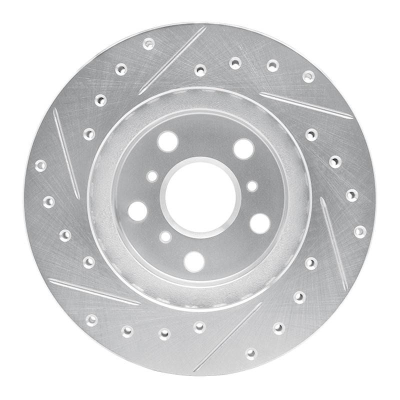 R1 Concepts R1 86-89 Toyota Celica Front Right Drilled & Slotted Silver Brake Rotor