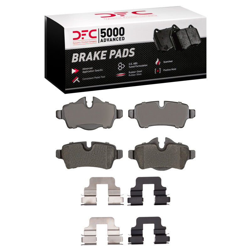 DFC 07-15 Mini Cooper Clubman Rear 5000 Advanced Low Metallic Brake Pads and Hardware Kit