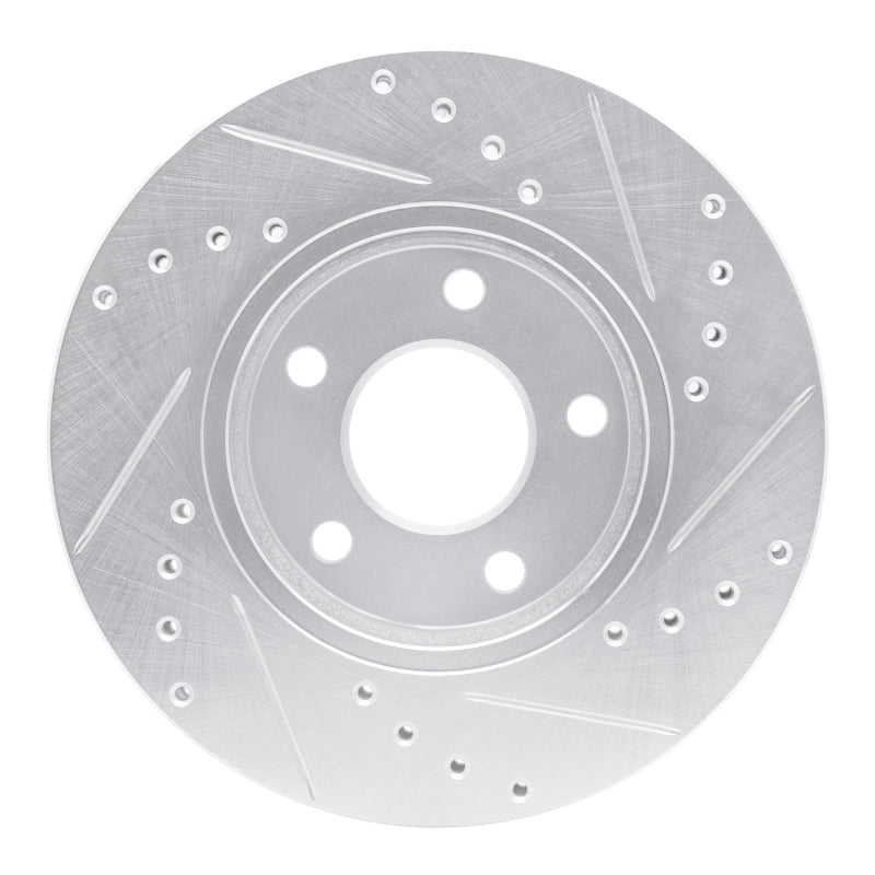 R1 Concepts R1 04-08 Chevrolet Malibu Front Left Drilled & Slotted Silver Brake Rotor