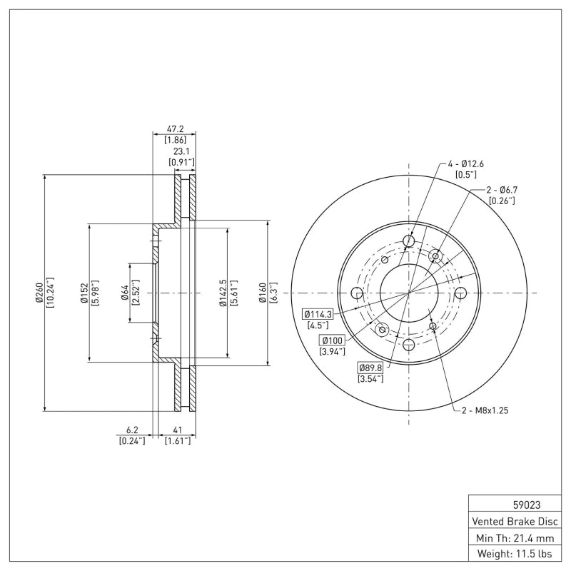 DFC 98-02 Acura CL Front GeoSPEC Coated Rotor