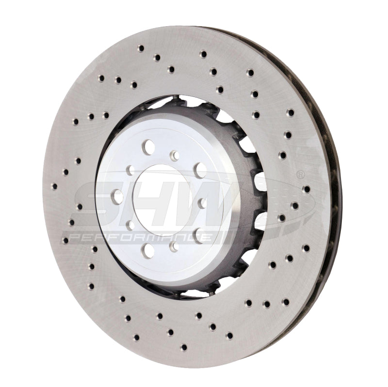 SHW Performance SHW 15-18 BMW M3 3.0L Right Front Cross-Drilled Lightweight Brake Rotor (34112284810)