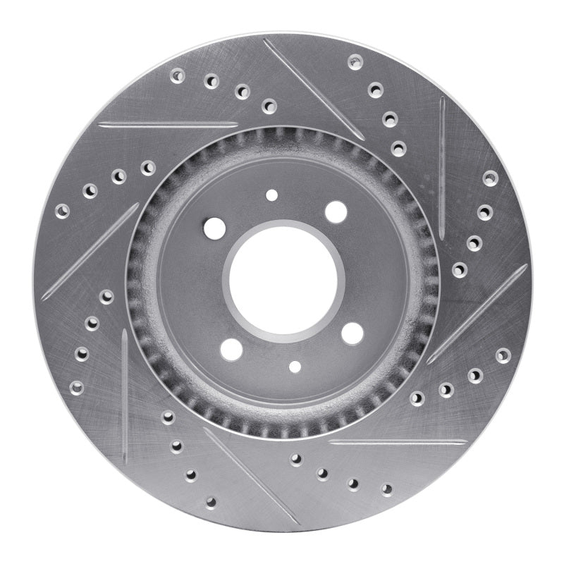 R1 Concepts R1 12-23 Hyundai ACCENT Front Left Drilled & Slotted Silver Brake Rotor