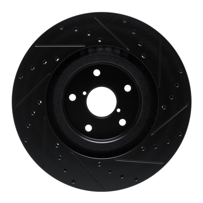 R1 Concepts R1 -23 Subaru Ascent Front Left Drilled & Slotted Black Brake Rotor