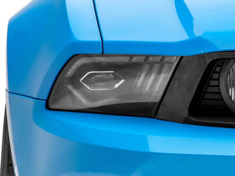 Raxiom 10-12 Ford Mustang w/ Factory Halogen LED Projector Headlights- Black Housing (Clear Lens)