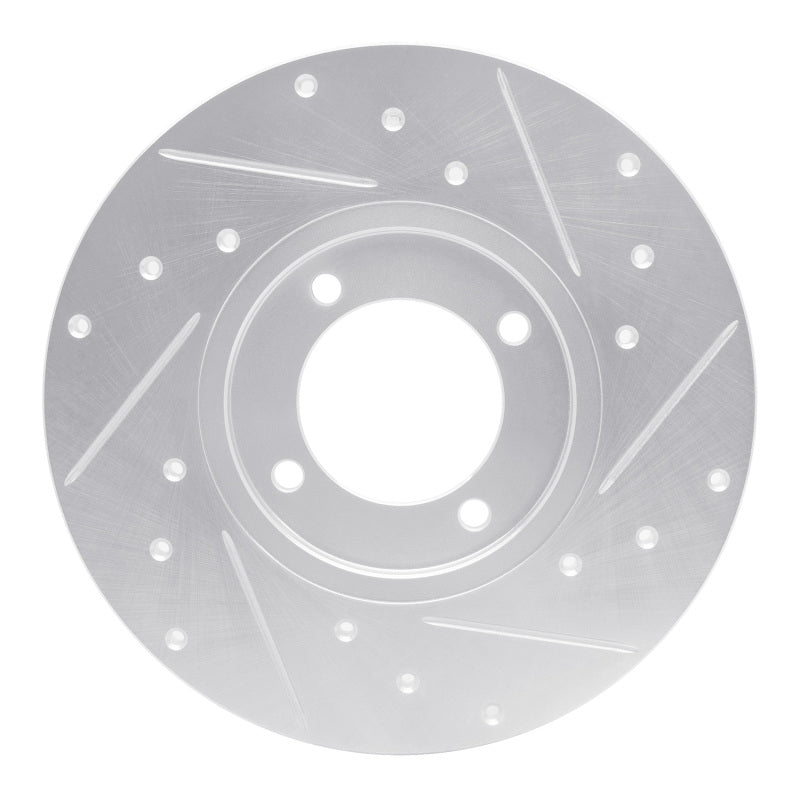 R1 Concepts R1 76-81 Toyota Celica Front Left Drilled & Slotted Silver Brake Rotor