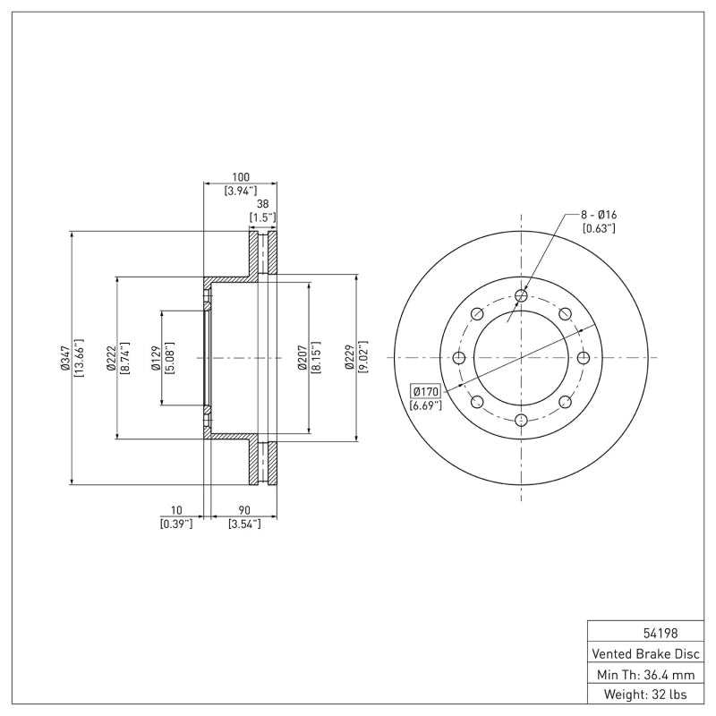DFC 05-12 Ford F-350 Super Duty 4WD Front Brake Rotor