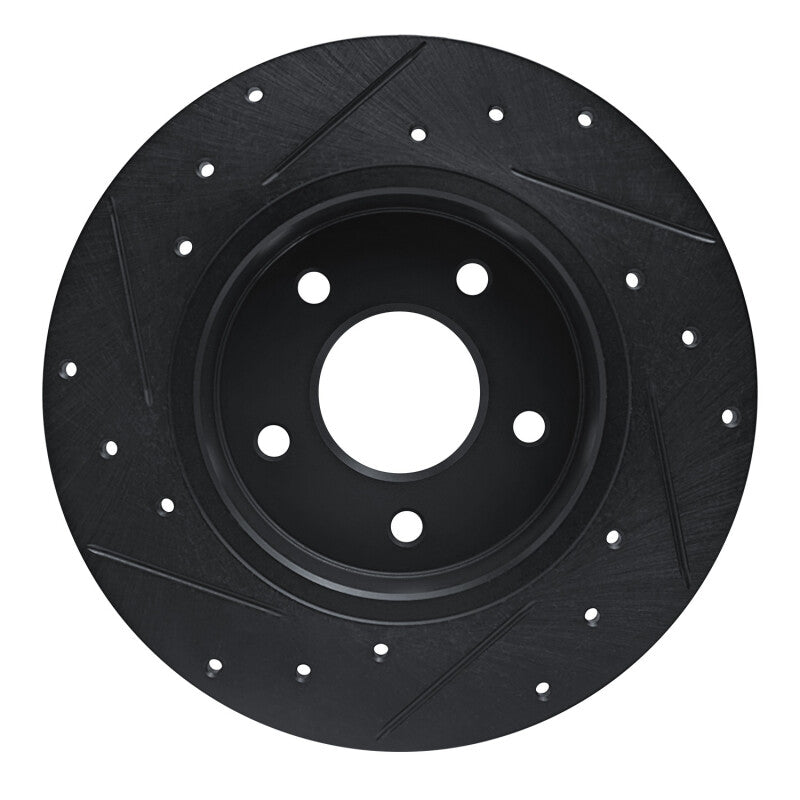 R1 Concepts R1 19-25 Nissan Kicks Rear Right Drilled & Slotted Black Brake Rotor