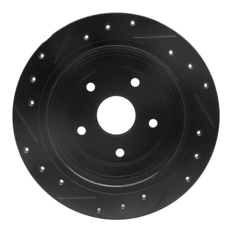 R1 Concepts R1 92-97 Subaru SVX Rear Right Drilled & Slotted Black Brake Rotor