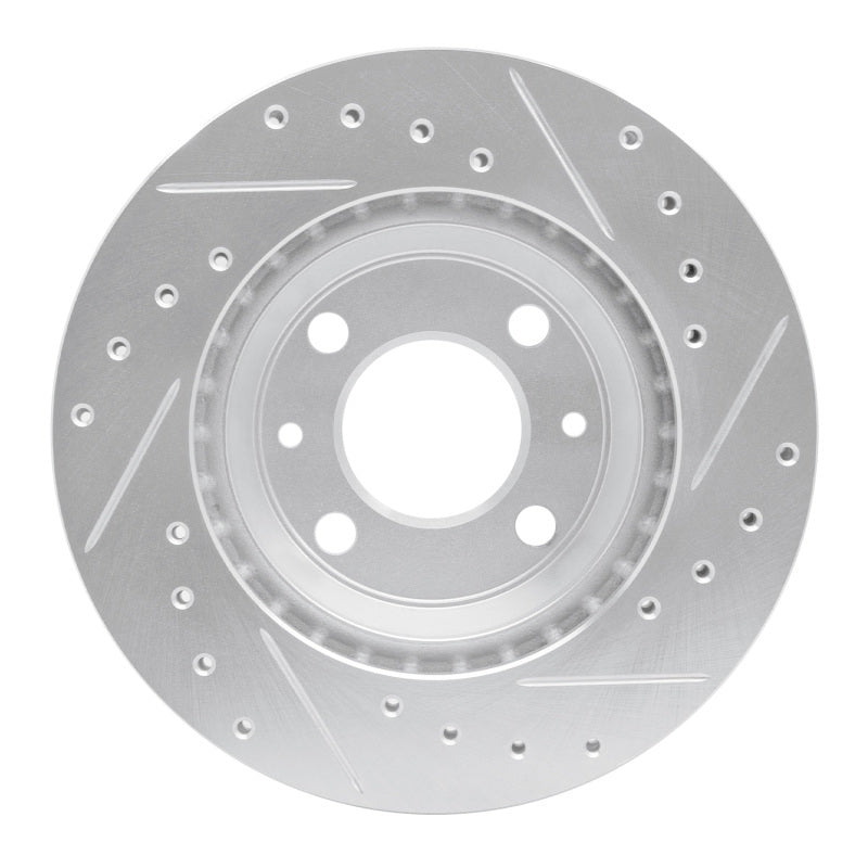 R1 Concepts R1 87-93 Saab 900 Front Left Drilled & Slotted Silver Brake Rotor
