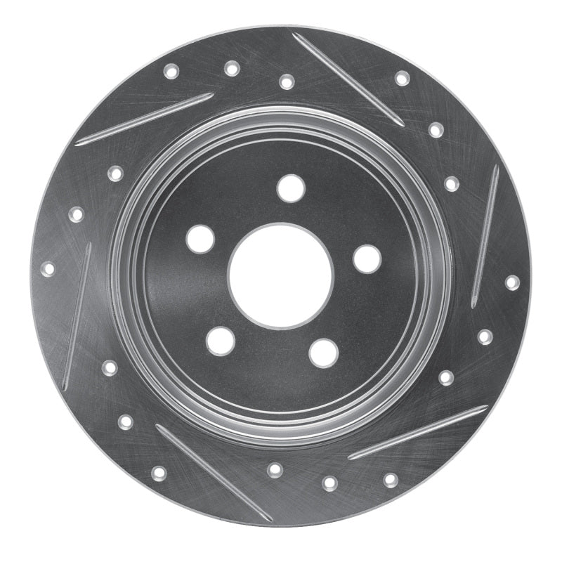 R1 Concepts R1 95-03 Chrysler PT Cruiser Rear Left Drilled & Slotted Silver Brake Rotor