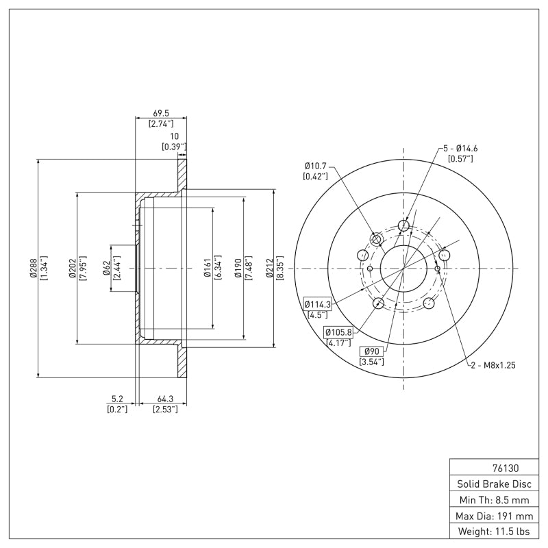DFC 04-09 Lexus RX350 Rear Brake Rotor