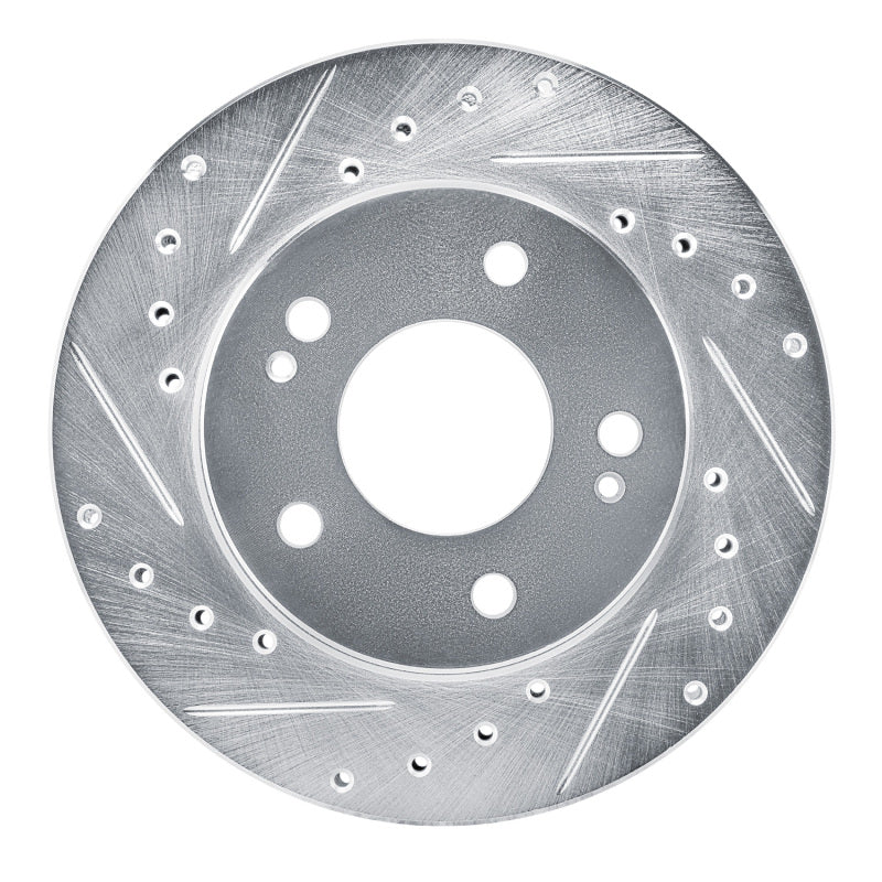 R1 Concepts R1 90-90 Plymouth Laser Front Left Drilled & Slotted Silver Brake Rotor