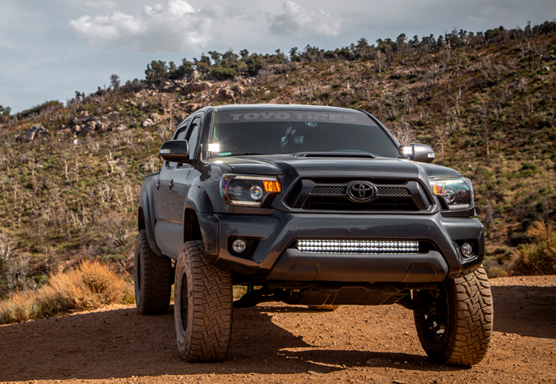 Cali Raised LED Cali Raised 05-15 Toyota Tacoma 32In Lower Bumper Hidden Led Bar Brackets Kit-Amber Backlight - Tall