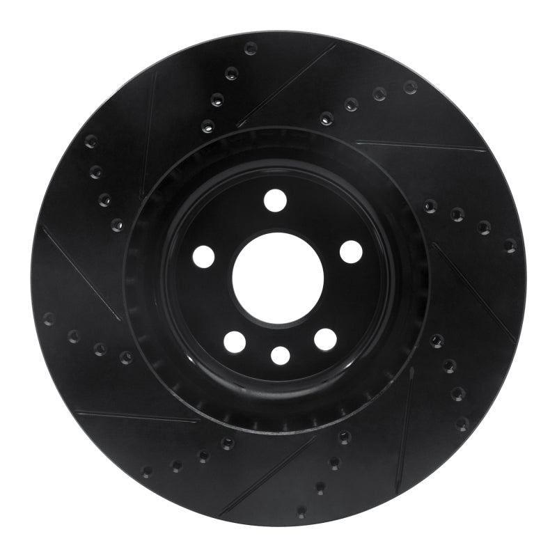 R1 Concepts R1 15-19 Jaguar E-Pace Front Right Drilled & Slotted Black Brake Rotor