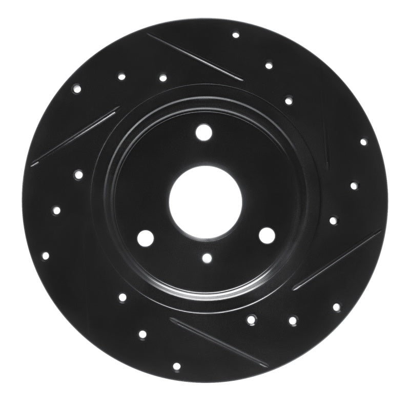 R1 Concepts R1 05-16 Smart Fortwo Front Left Drilled & Slotted Black Brake Rotor