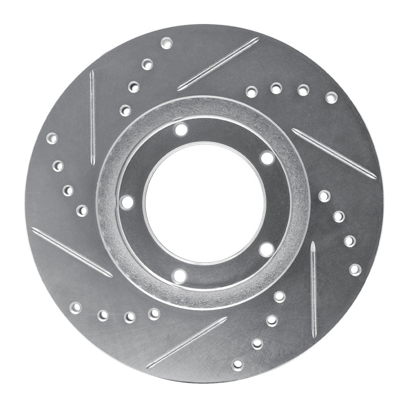 R1 Concepts R1 84-95 Toyota Pickup Front Right Drilled & Slotted Silver Brake Rotor